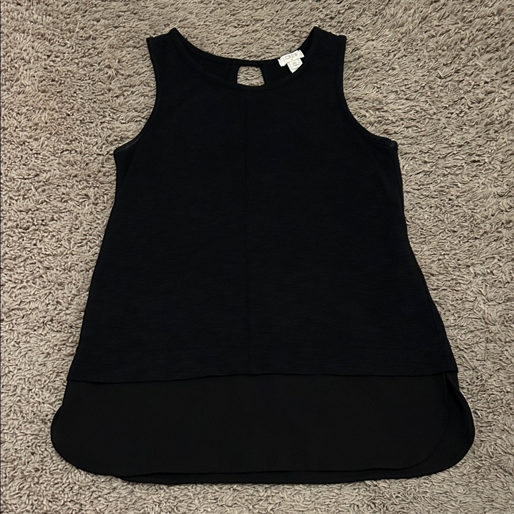 J. Crew Black Keyhole Top